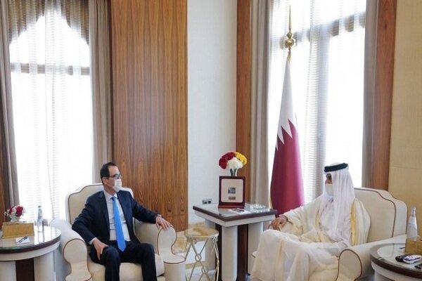 امیر قطر و وزیر خزانه داری آمریکا ملاقات کردند