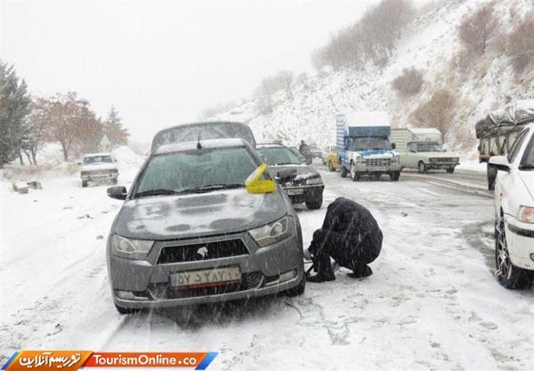 باران و برف در جاده های 15 استان